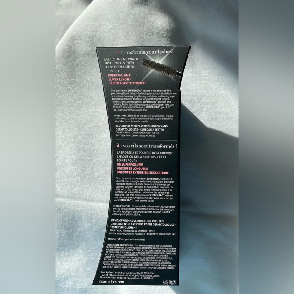 NIB it! Cosmetics Super Hero Elastic Stretch Volumizing Mascara Super Black - Picture 4 of 11